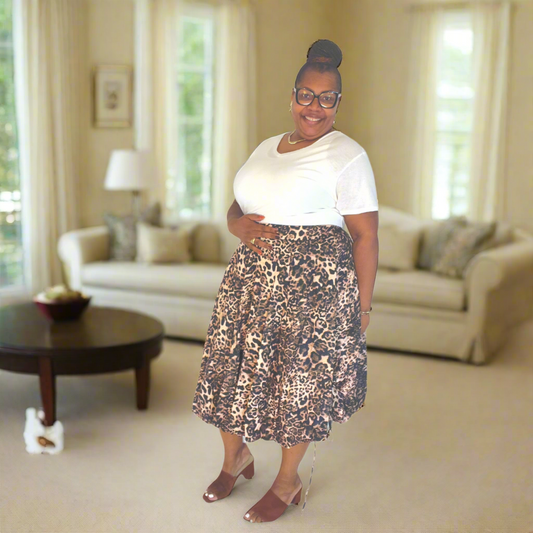 LEOPARD PRINT BUBBLE SKIRT
