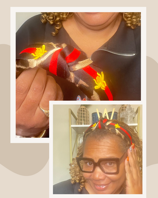 Leopard Headband With Black/Red Stripe