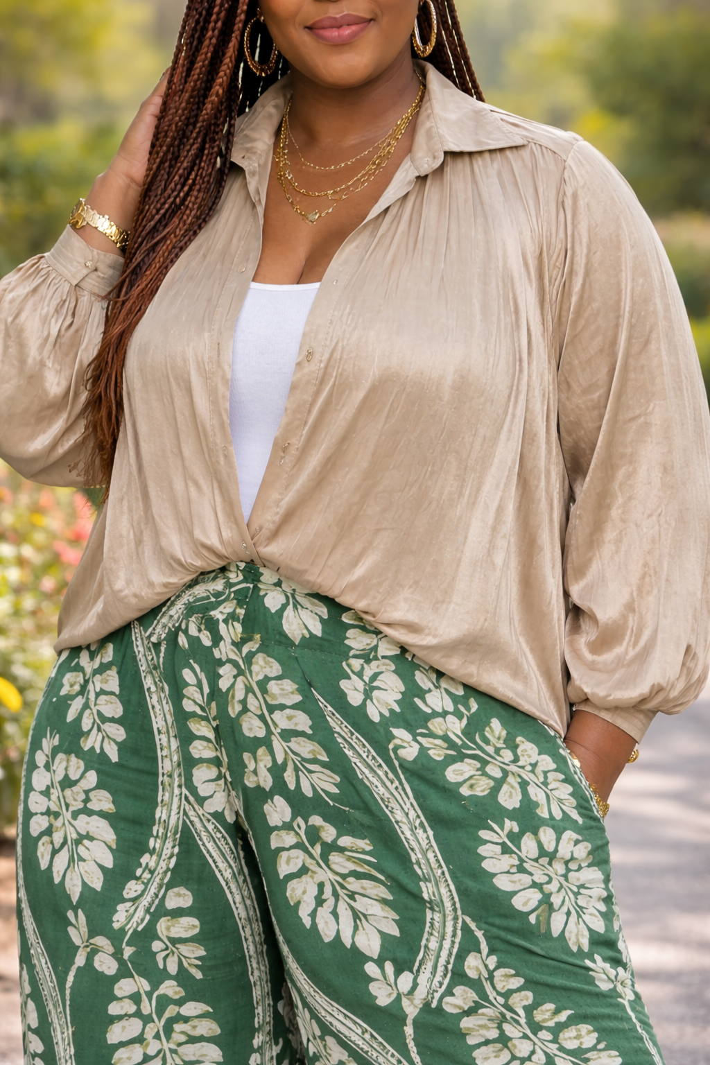 Oversized Taupe Bomber Jacket/Top