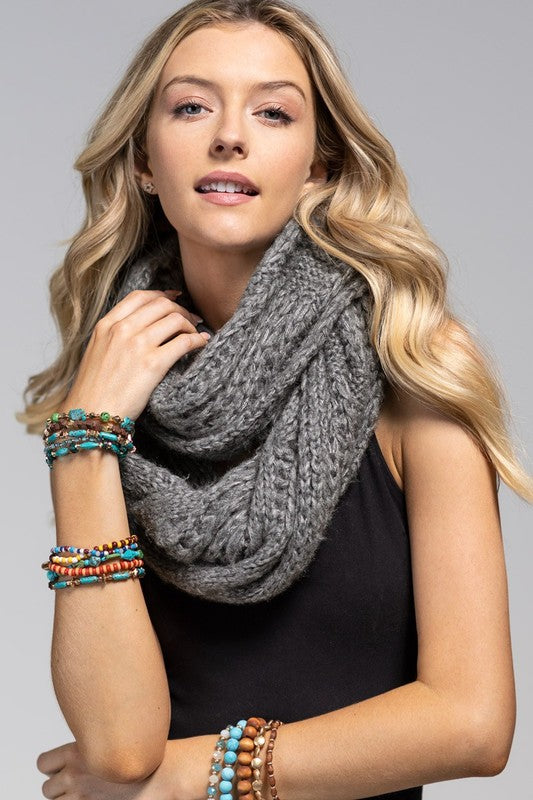 CABLE KNIT INFINITY SCARF