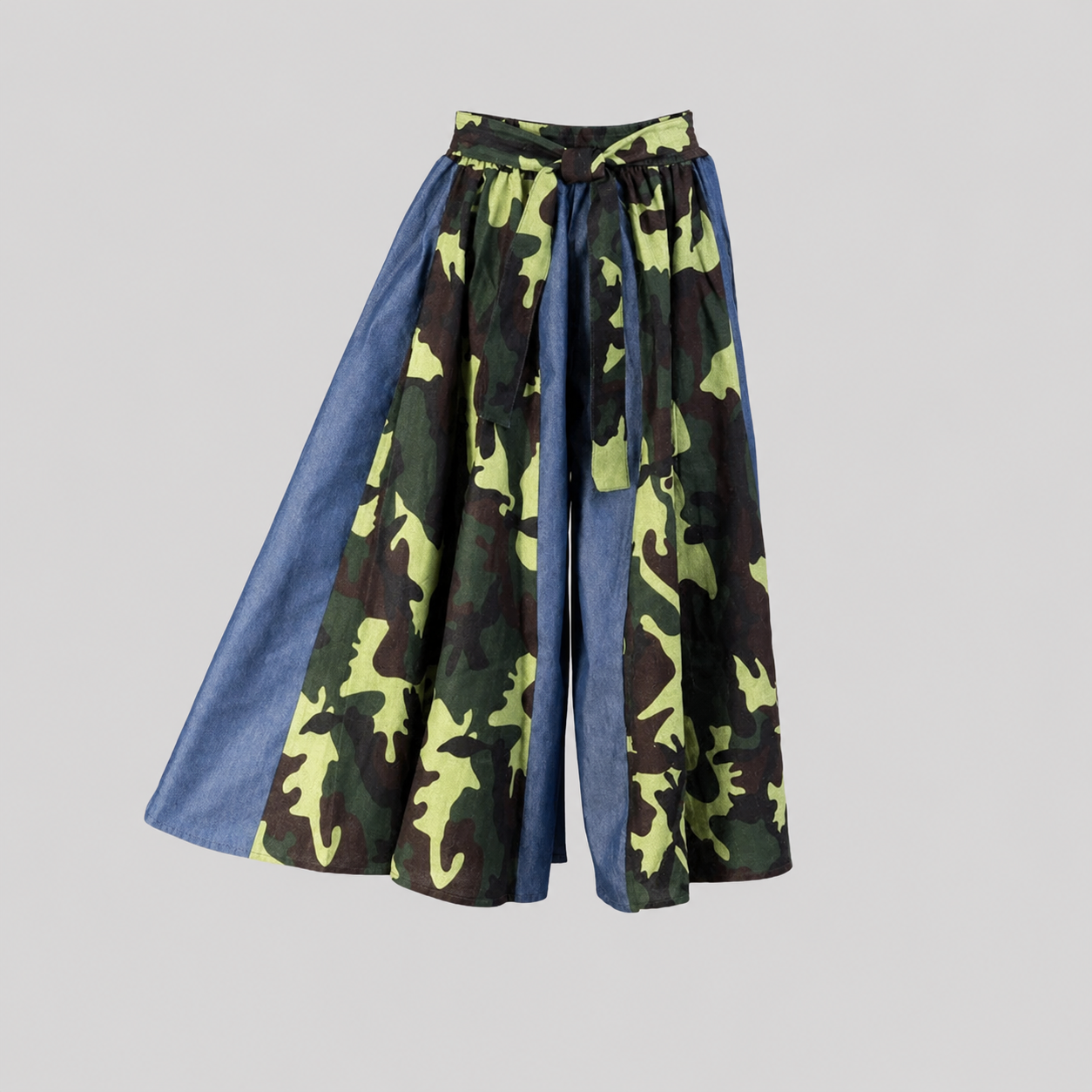 Palazzo Pant - Denim/Camouflage