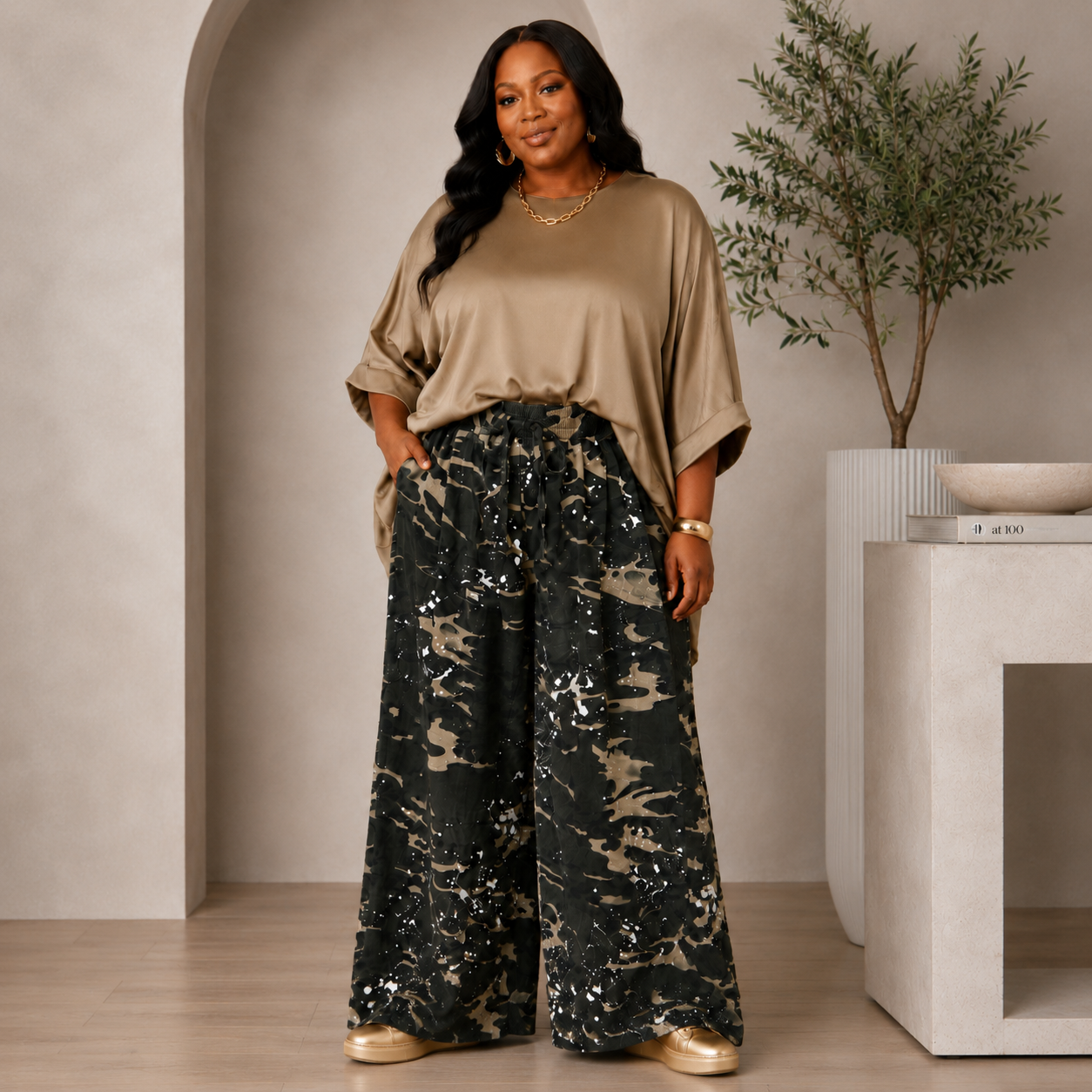 Camo Paint Splattered Jeans