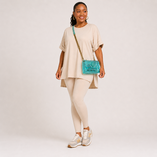 Bella's Butter Round Neck Short Sleeve Set