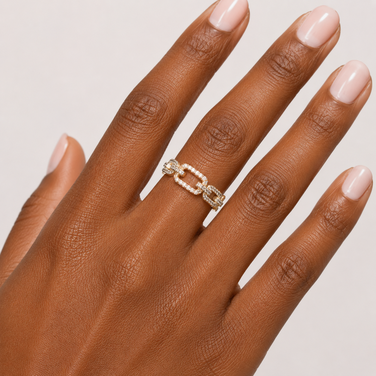 Chain Link Cubic Zirconia Eternity Rings