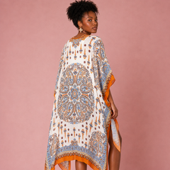 Orange Peel Paisley Border Kimono