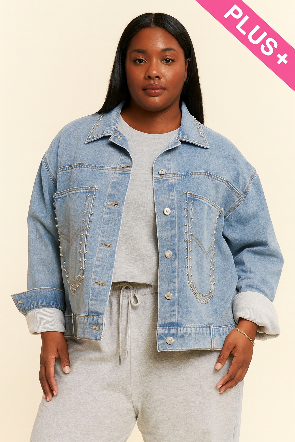 STUDDED DENIM JACKET