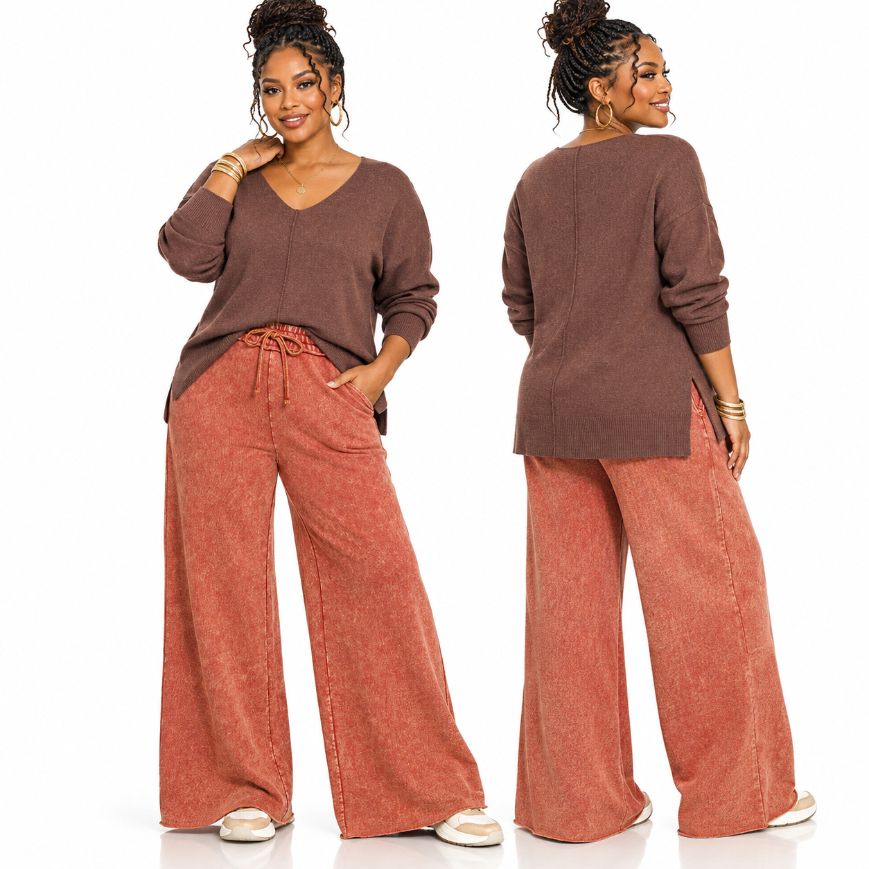Effortlessly Chic Washed Wide-Leg Sweatpants
