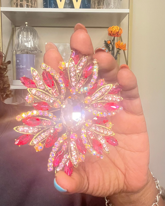 Pink Starburst Brooch