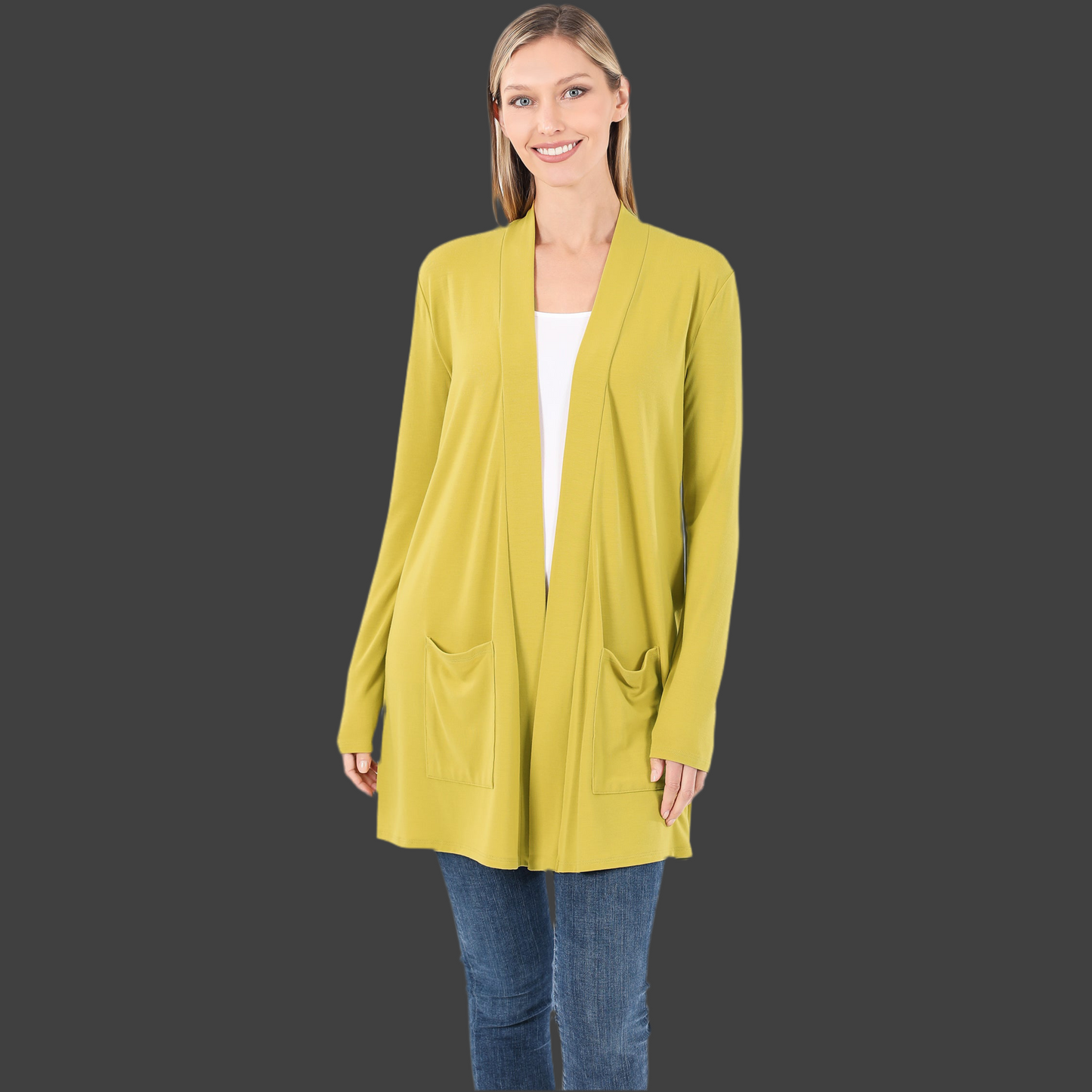 PLUS SLOUCHY POCKET OPEN CARDIGAN