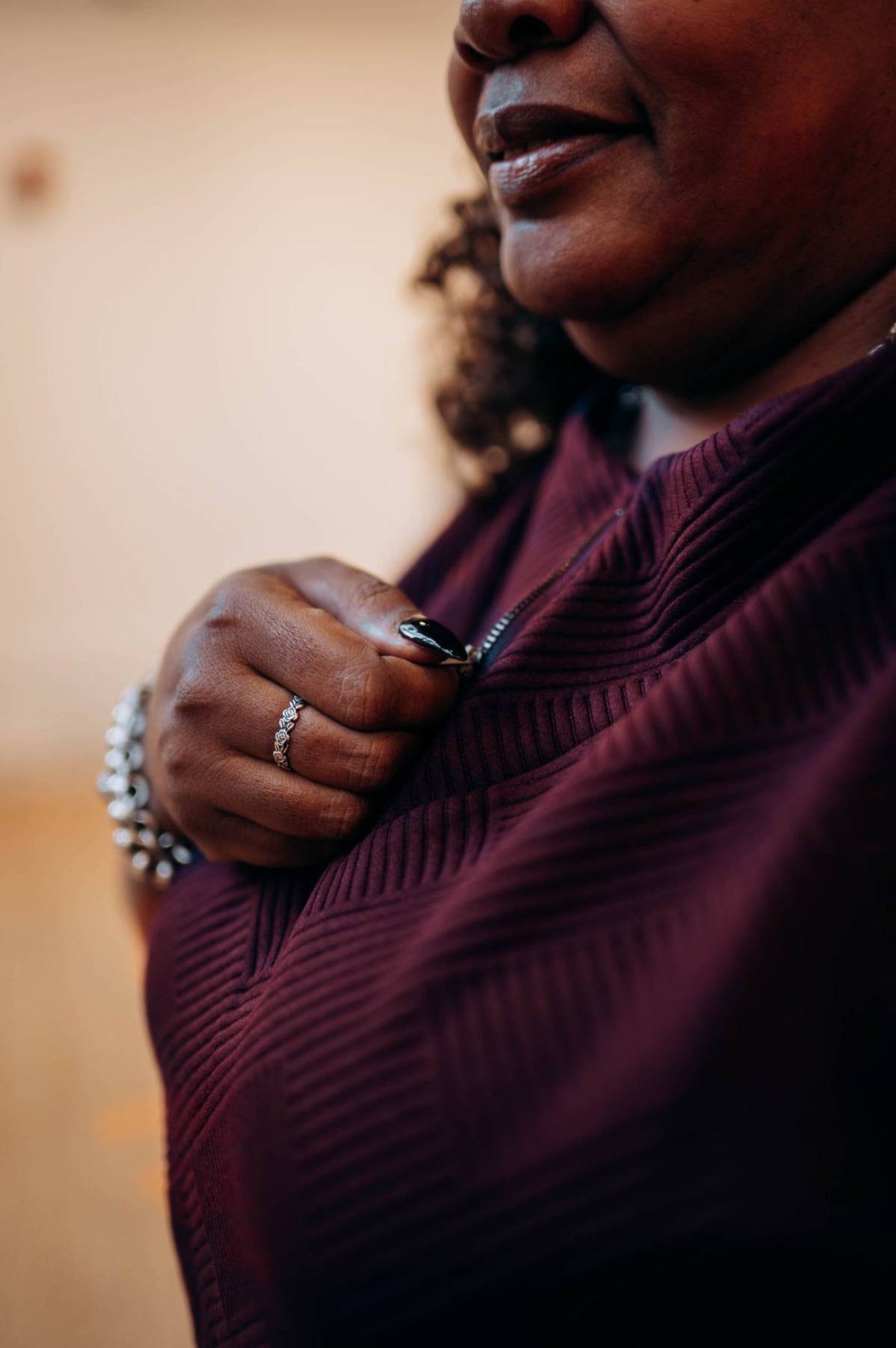 “Wine & Whispers” Textured Jogger Set