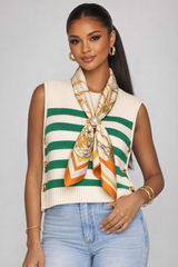 Striped Button Detail Sweater