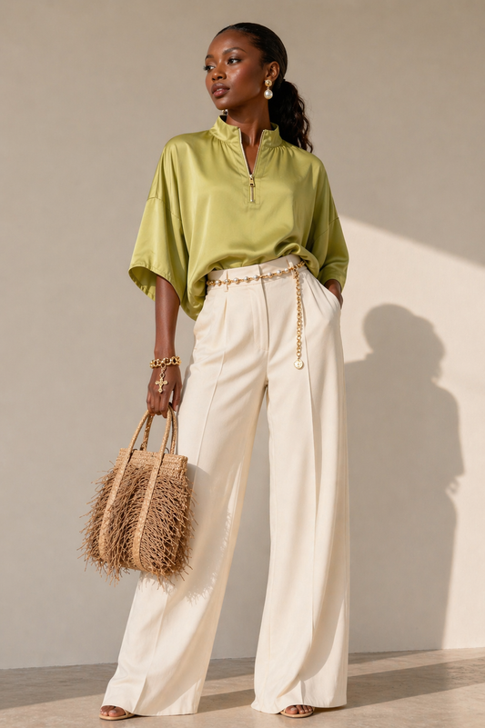 Oversized Chartruse Blouse