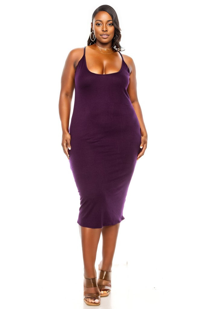 PLUS SIZE CAMI MIDI DRESS