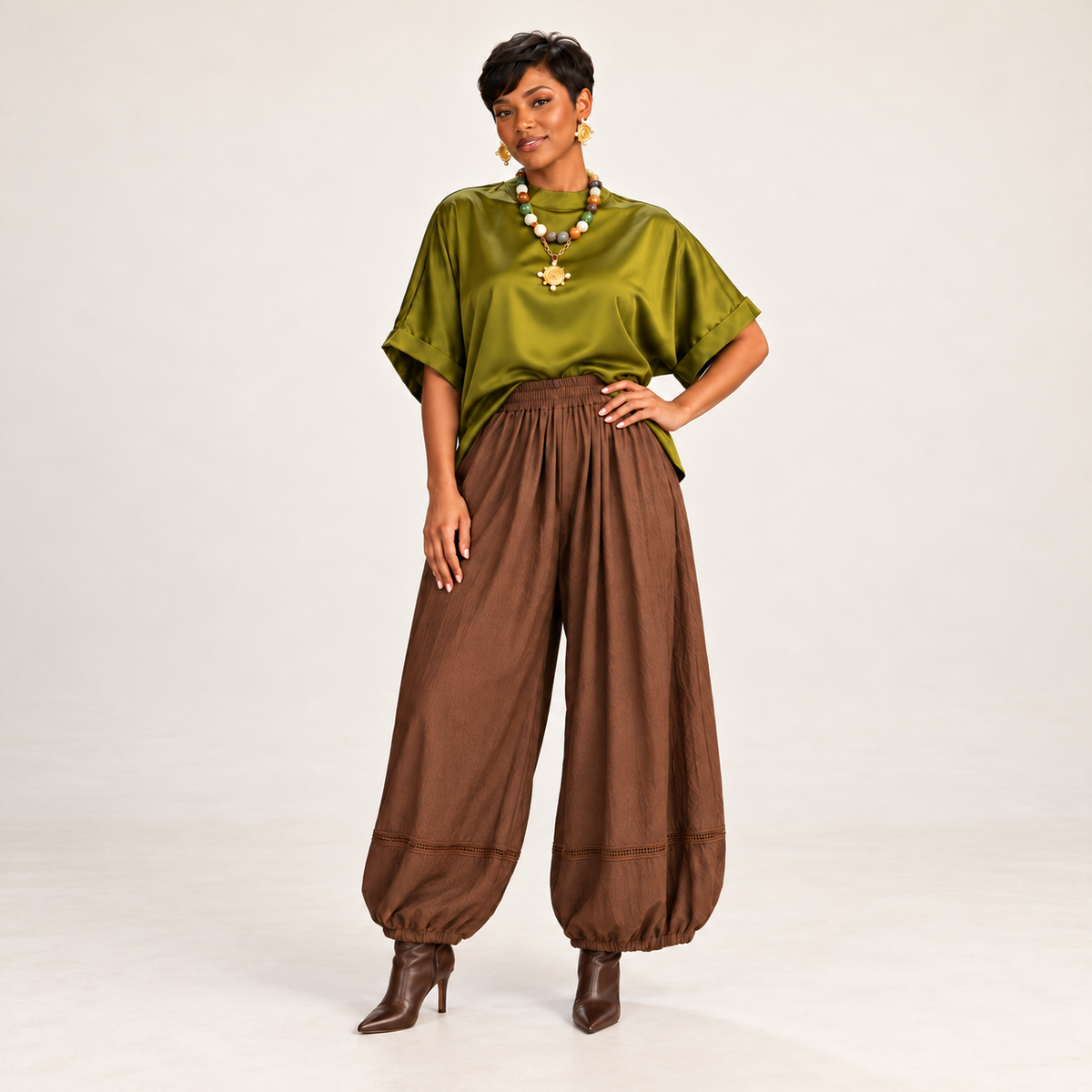 Olive Oversized Box Top