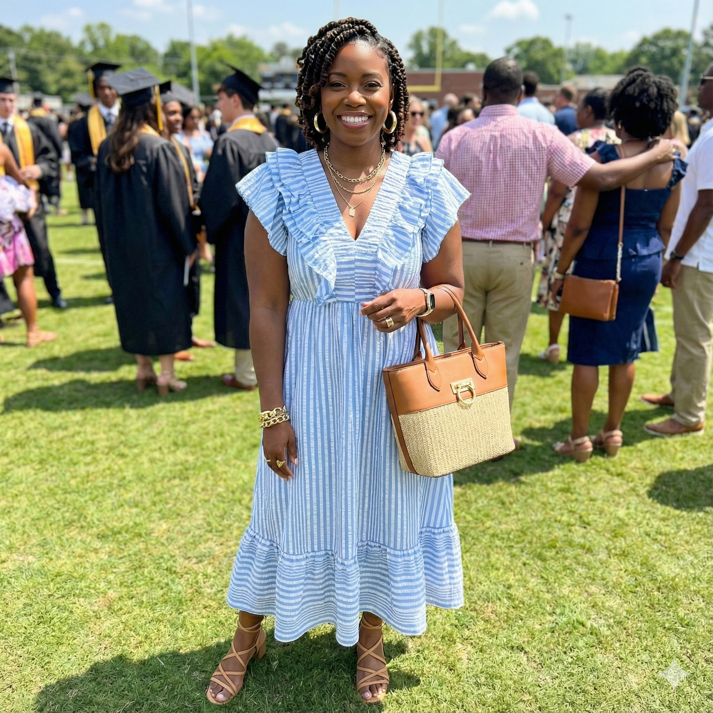 PLUS RUFFLE MIDI DRESS