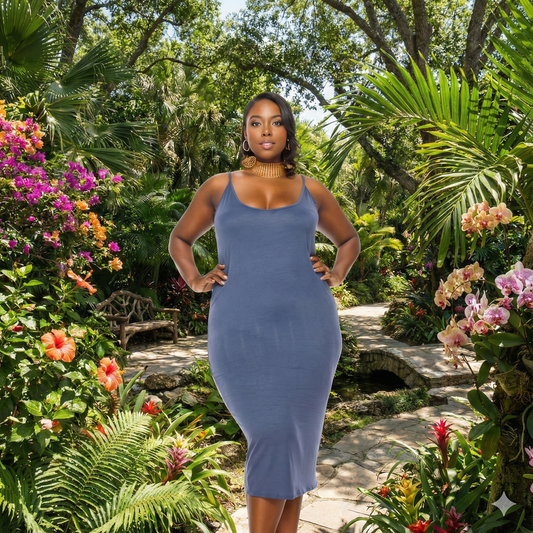 PLUS SIZE CAMI MIDI DRESS