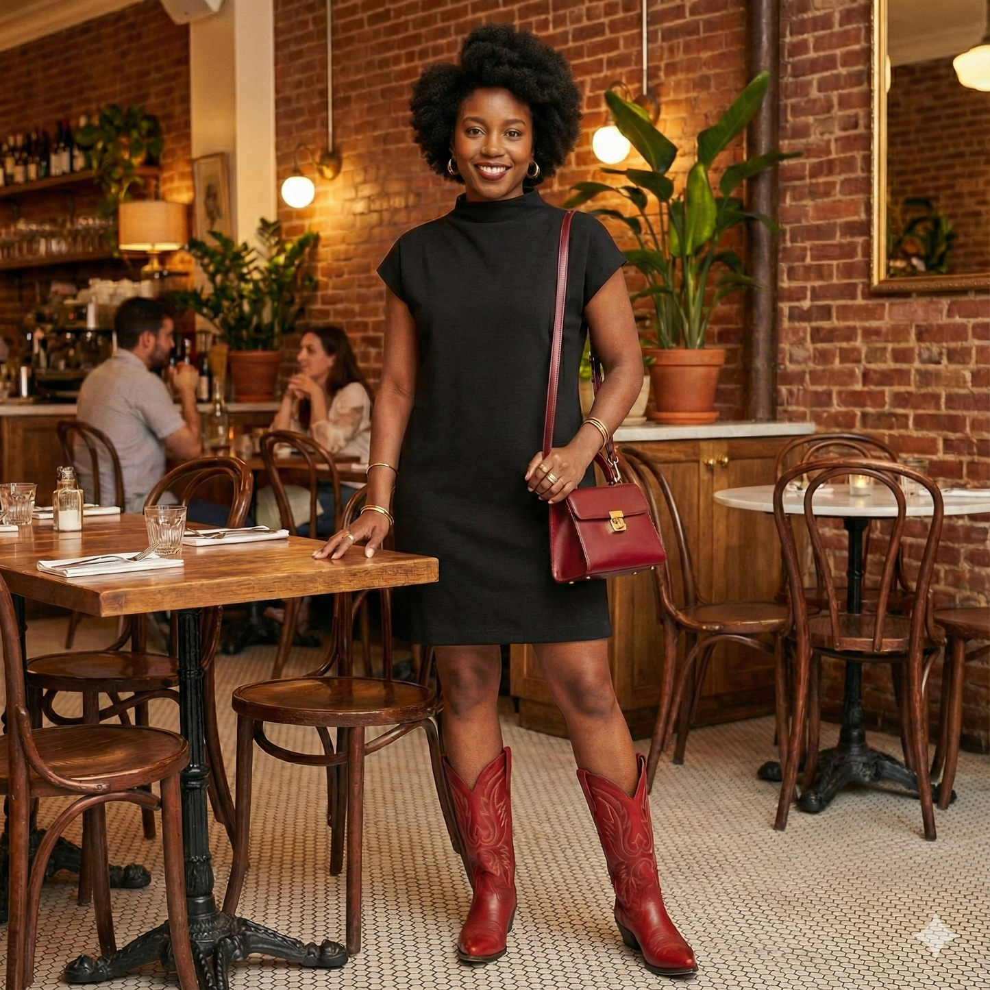 LITTLE BLACK MOCK NECK DRESS