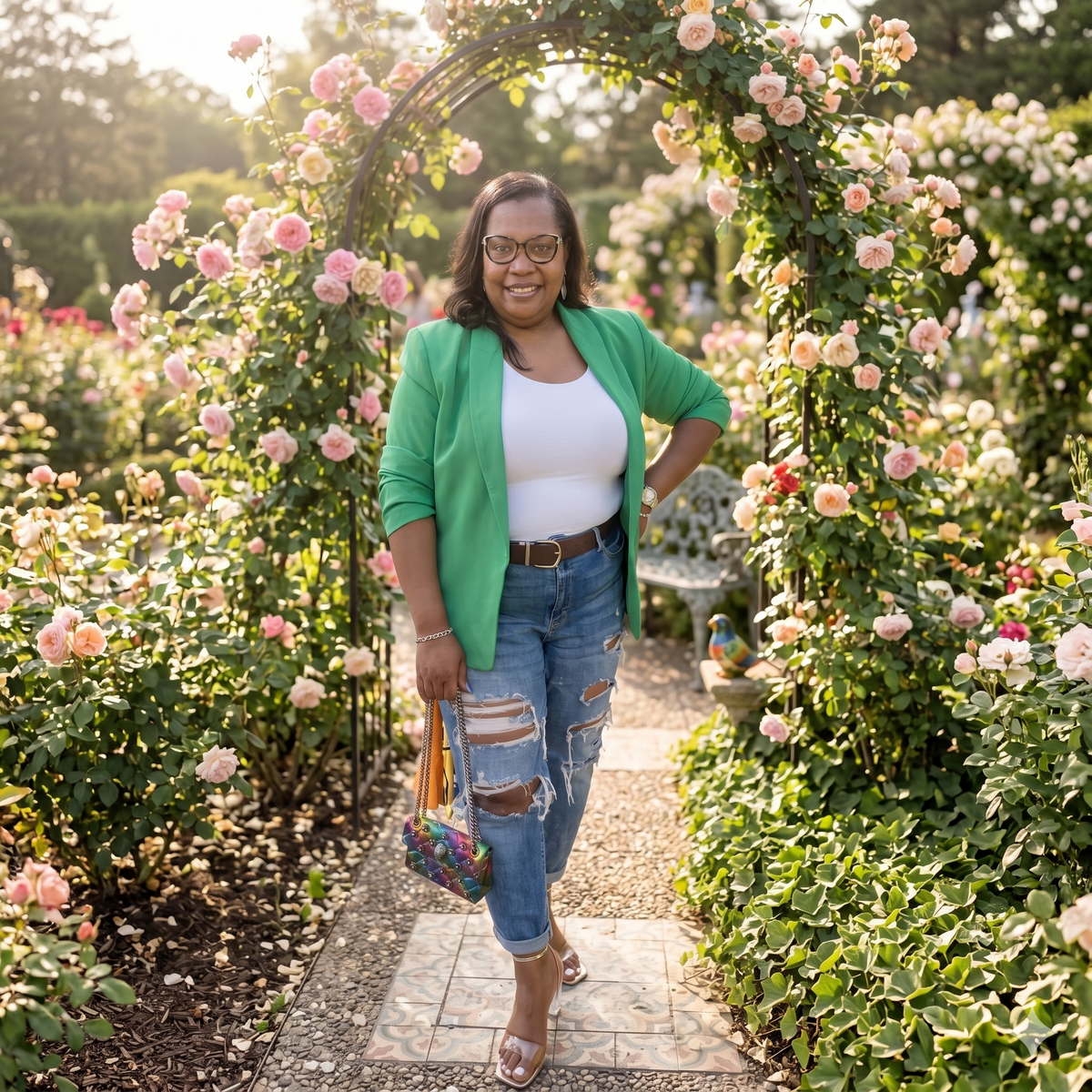 PLUS SIZE  GREEN BLAZER 1- Left!