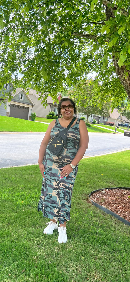 CAMO MAXI DRESS