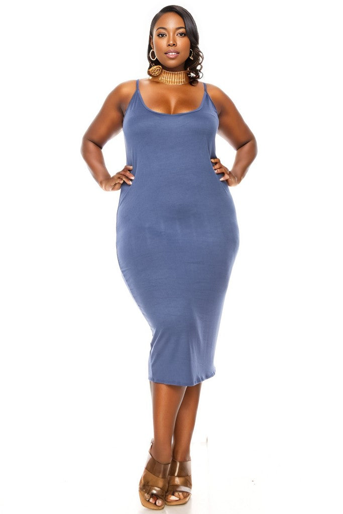 PLUS SIZE CAMI MIDI DRESS