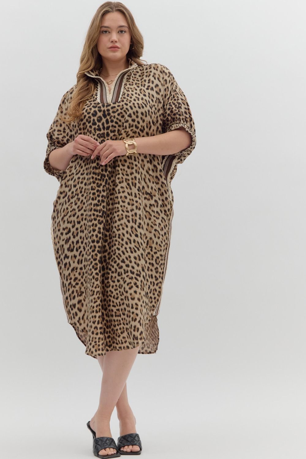 MOCHA LEOPARD MIDI DRESS