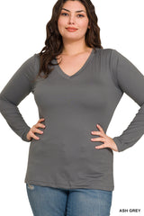 PLUS SIZE LONG SLEEVED POCKET SHIRT
