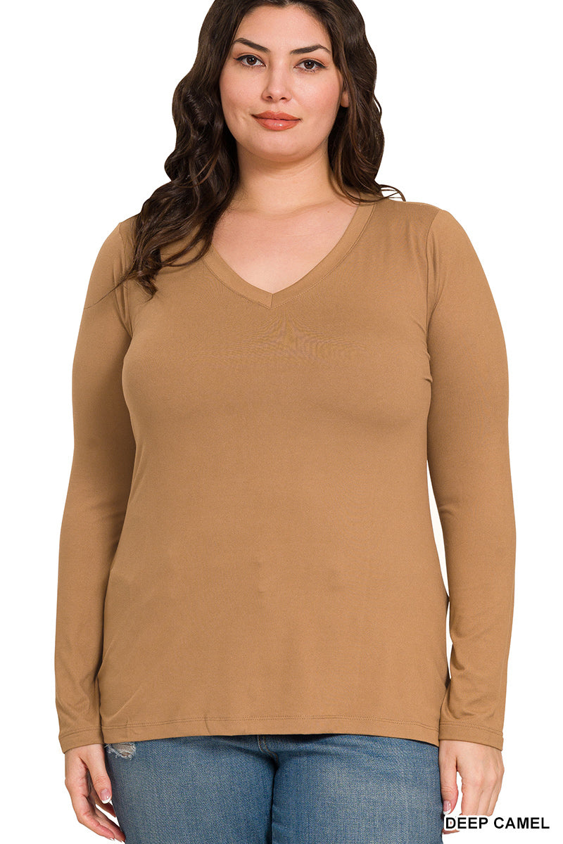 PLUS SIZE LONG SLEEVED POCKET SHIRT