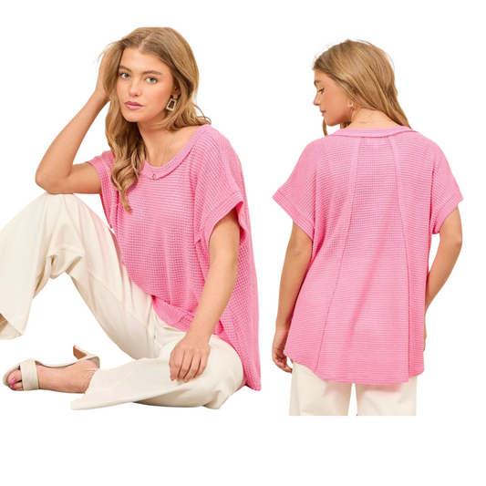 Plus Casual Pink Top