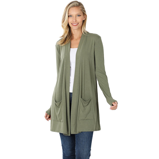 PLUS SLOUCHY POCKET OPEN CARDIGAN