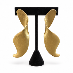 Brush Gold Spiral Earrings