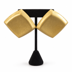 Square Brushed Gold Earrings