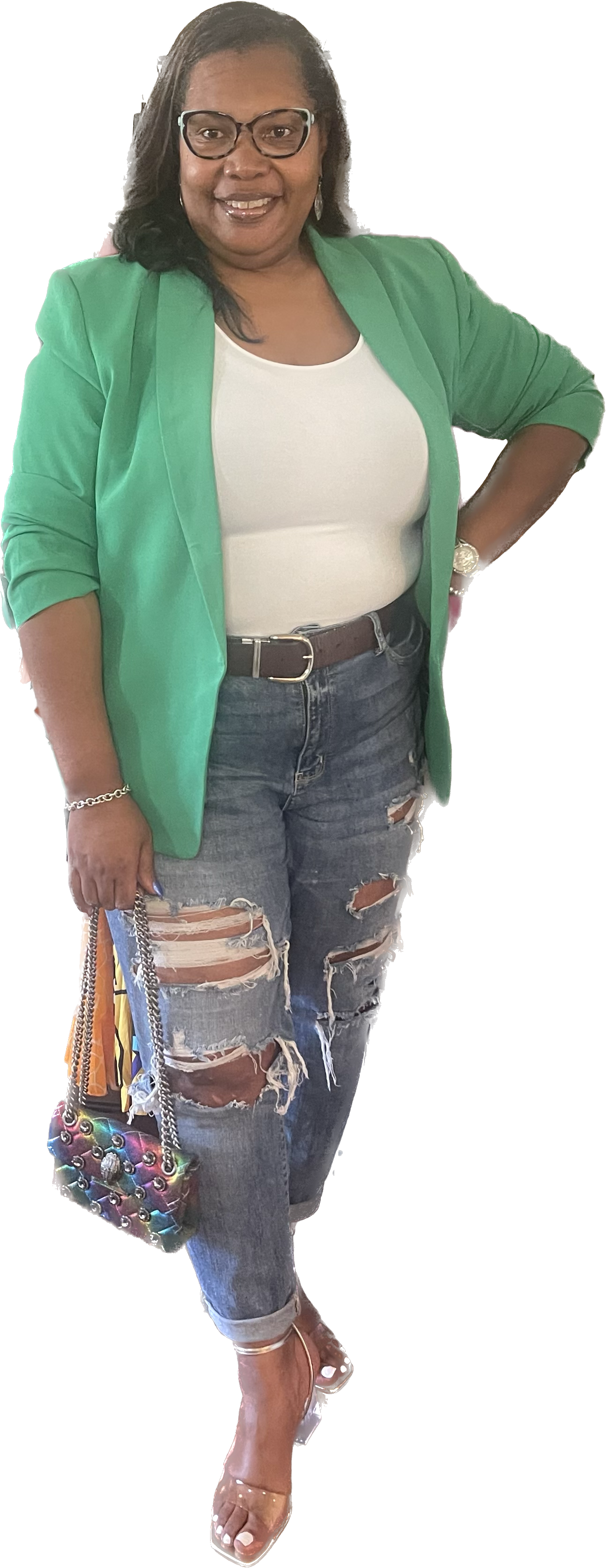 PLUS SIZE  GREEN BLAZER 1- Left!