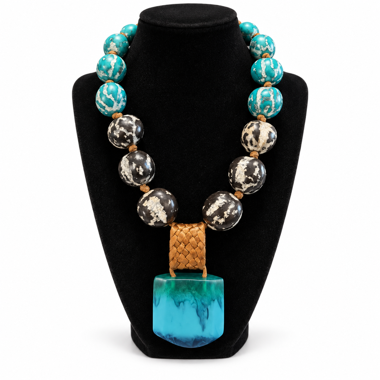 Teal and Brown Necklace