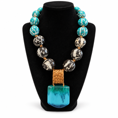 Teal and Brown Necklace