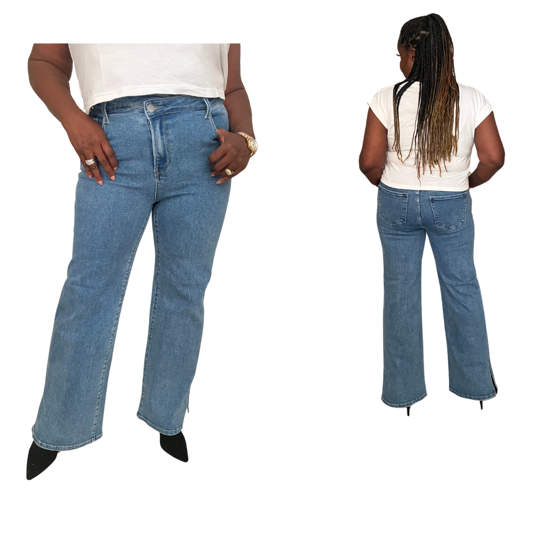 MID RISE CROSS OVER JEANS