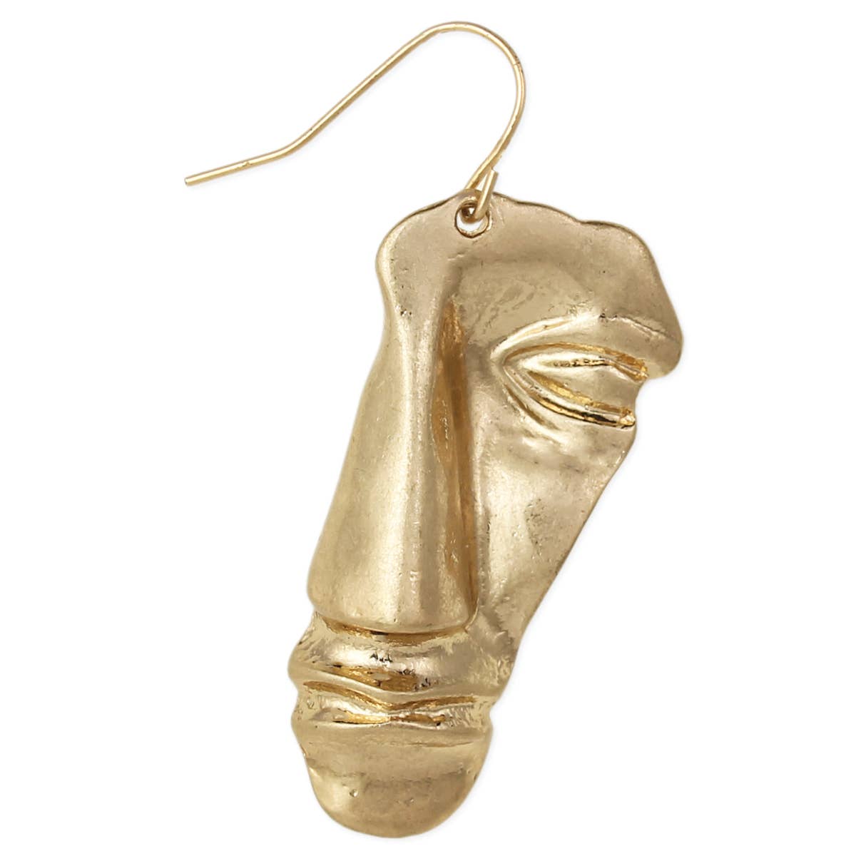 Ancient Art Gold Face Sculpture Earrings (Ships August 10th)