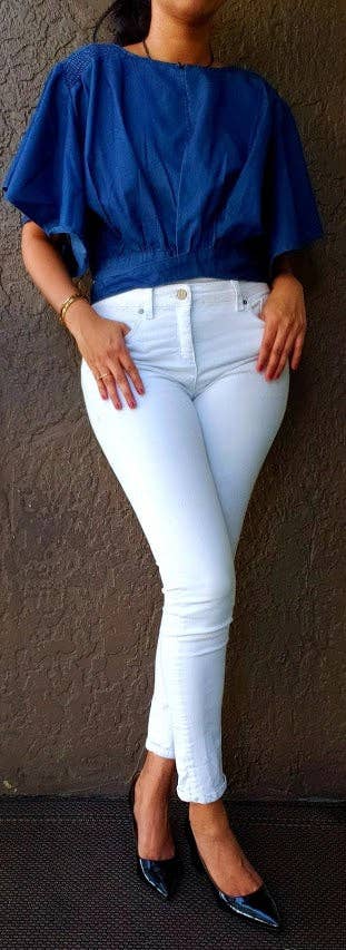 Reversable Demin Crop Top
