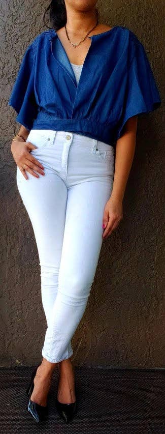Reversable Demin Crop Top