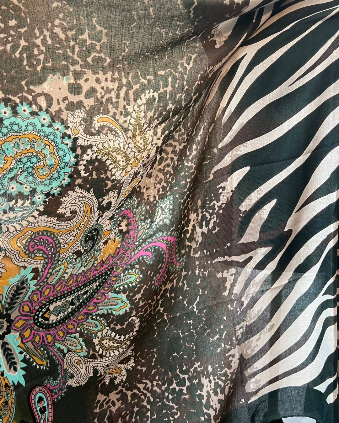 Dark Green Luxe Safari Paisley Drape (Scarf)