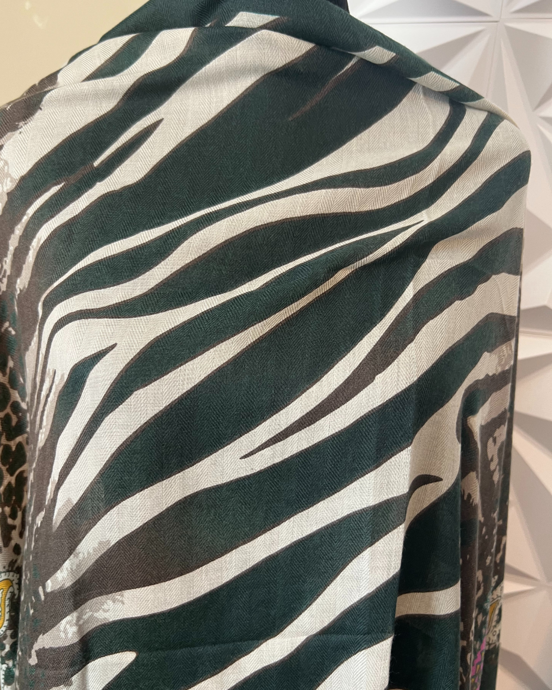 Dark Green Luxe Safari Paisley Drape (Scarf)