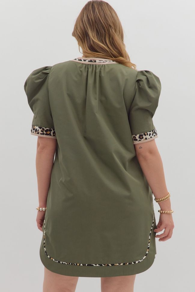 Plus Mini Puff Sleeve Dress