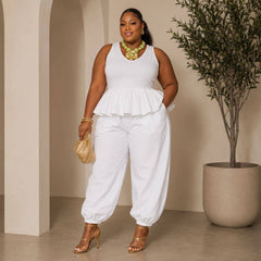 White Overlay Balloon Pants