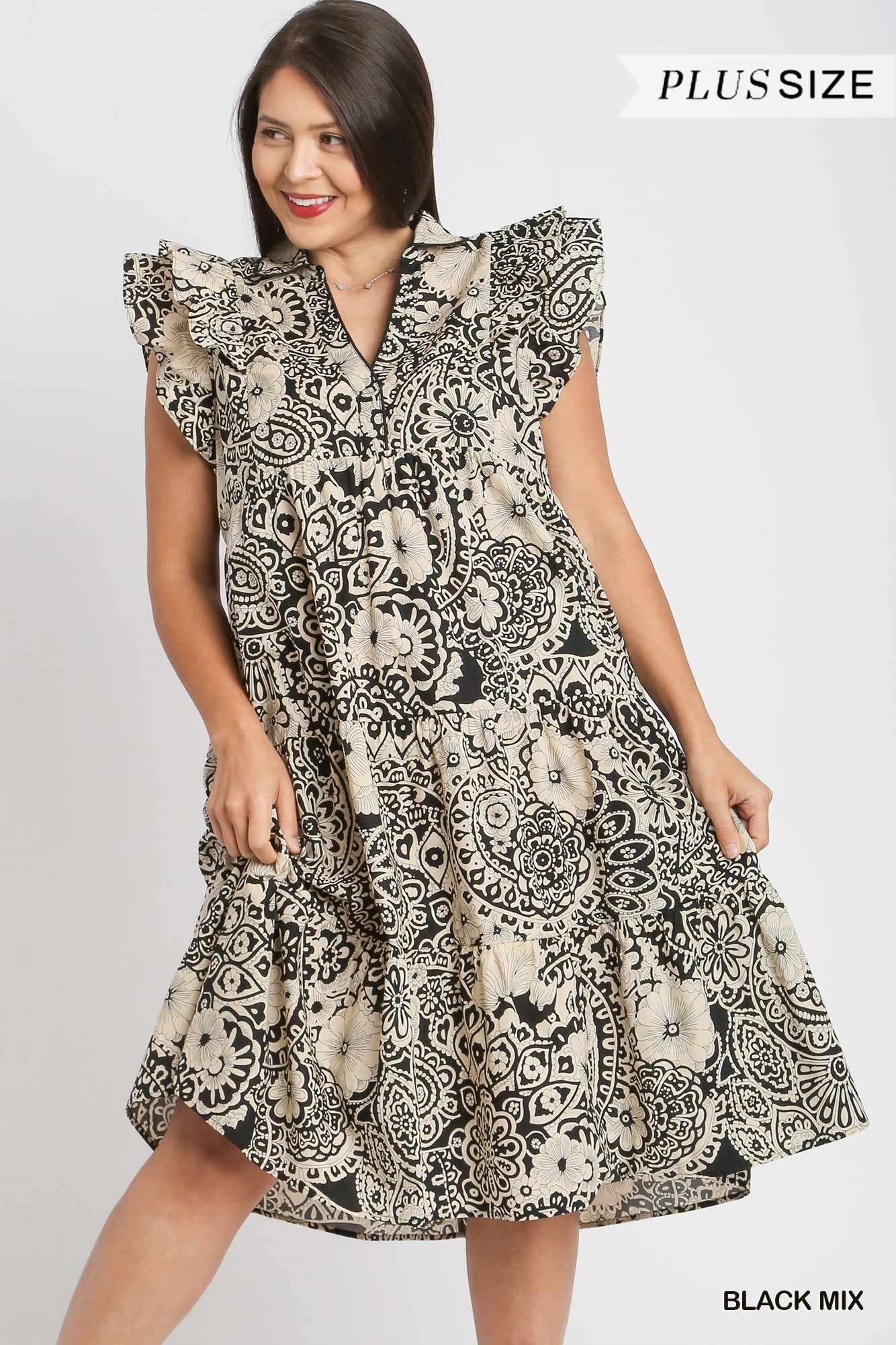TWO TONE COLLARED MIDI DRESS