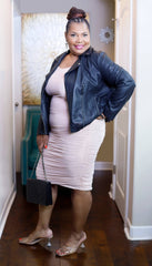 PLUS SIZE BLUSH COCKTAIL DRESS